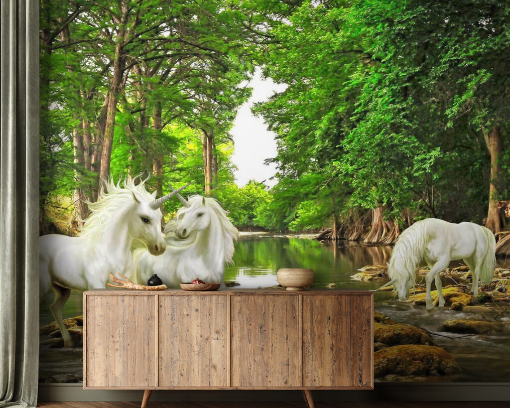 Gruppo di unicorni bianchi in un fiume u05099pig21 1024x819 - Gruppo di unicorni bianchi in un fiume - tegory