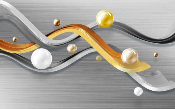 Curve metalliche con sfere fluttuanti. Curve metalliche con sfere fluttuanti.