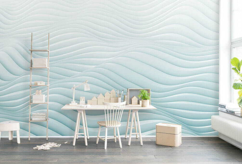 Motivo ondulato bianco e blu u06882piw1m - Motivo ondulato bianco e blu - tegory