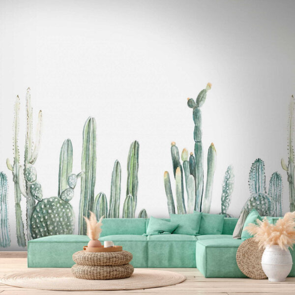 Gruppo di cactus su sfondo bianco Gruppo di cactus su sfondo bianco