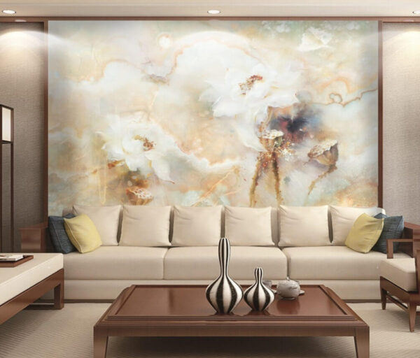 Pittura di fiori su una superficie di marmo Pittura di fiori su una superficie di marmo
