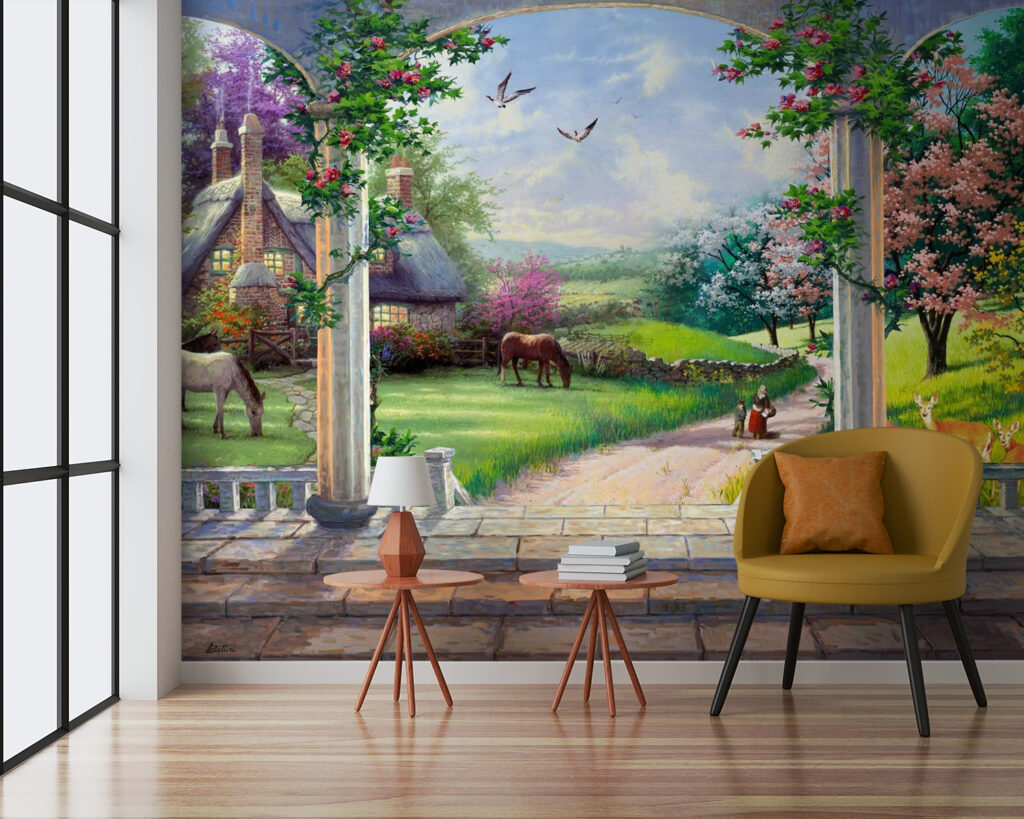 Dipinto di un paesaggio con un cavallo e una casa u09760pig3 1024x819 - Dipinto di un paesaggio con un cavallo e una casa - tegory