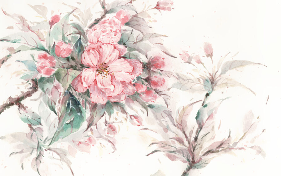 Pittura di fiori rosa