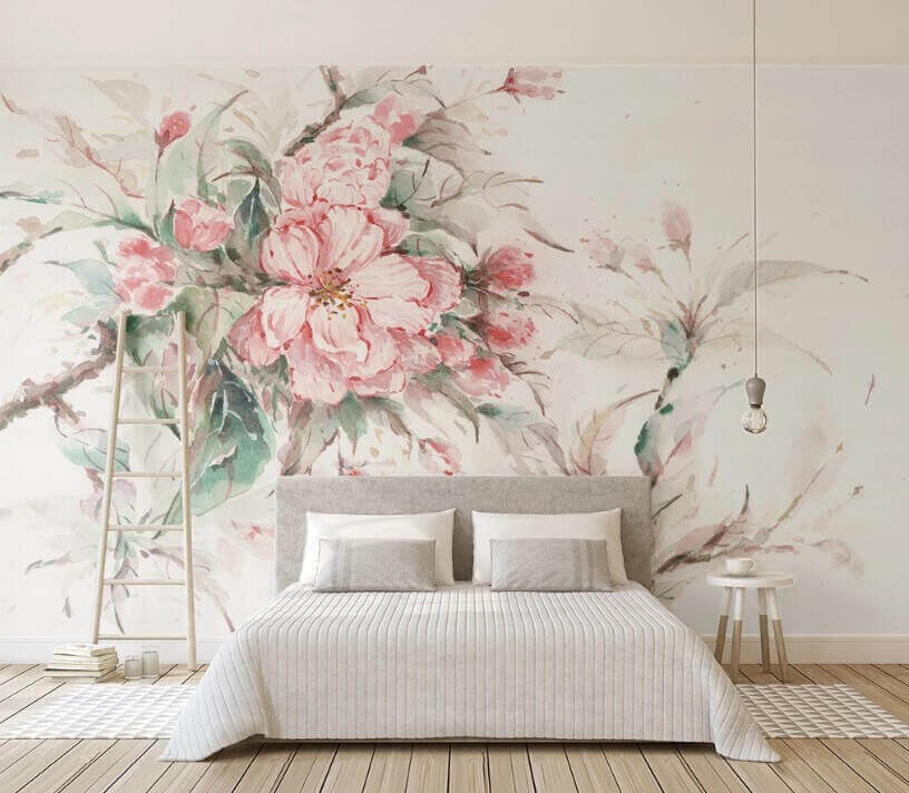 Pittura di fiori rosa