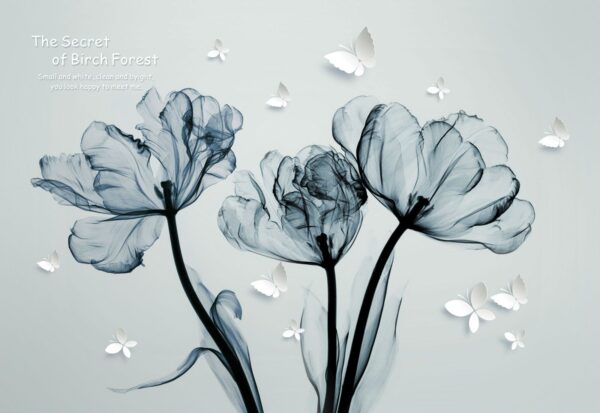 Immagine in bianco e nero di fiori Immagine in bianco e nero di fiori
