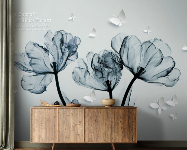 Immagine in bianco e nero di fiori Immagine in bianco e nero di fiori