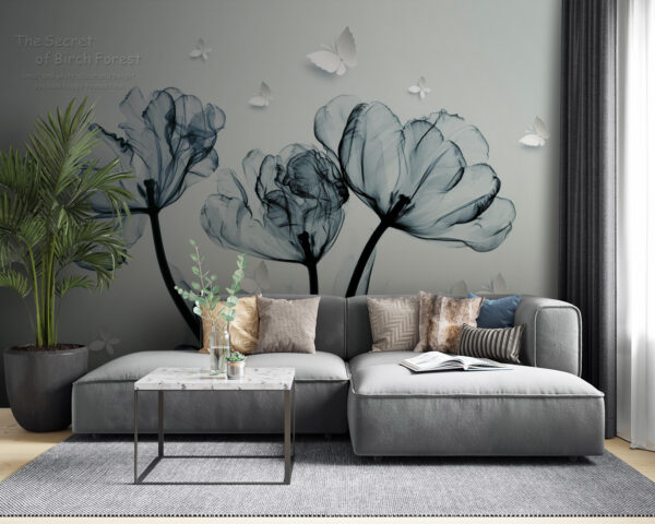 Immagine in bianco e nero di fiori Immagine in bianco e nero di fiori
