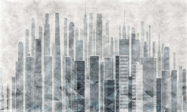Lo skyline della città con molti edifici alti Lo skyline della città con molti edifici alti