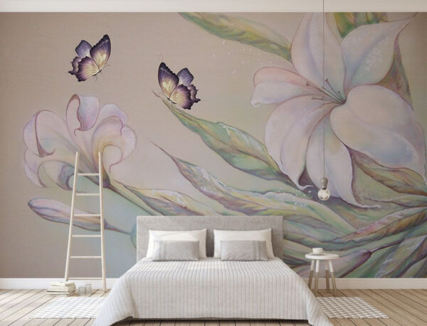 Pittura di fiori e farfalle Pittura di fiori e farfalle