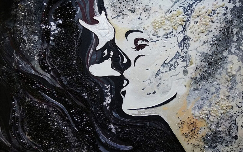 Pittura di un volto di donna’. Pittura di un volto di donna’.