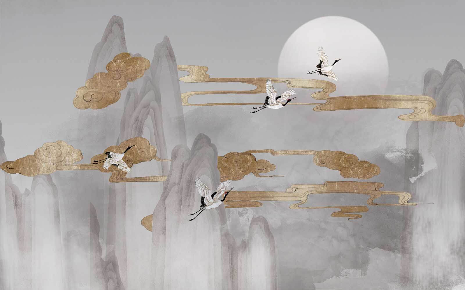 u16241p - Pittura di uccelli che volano nel cielo - tegory