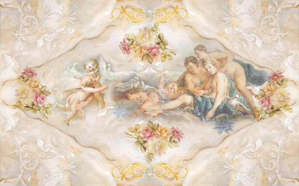 Pittura di angeli e fiori Pittura di angeli e fiori