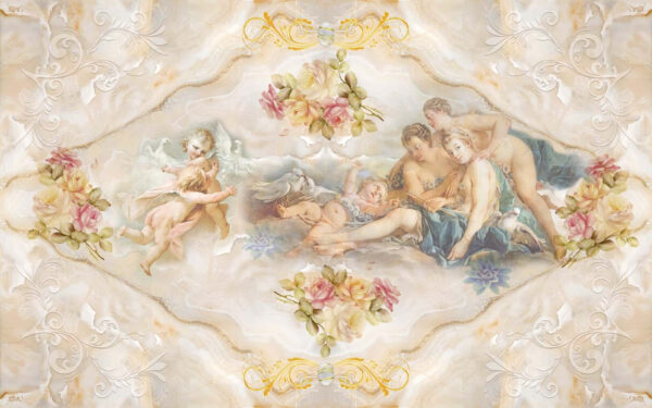 Pittura di angeli e fiori Pittura di angeli e fiori
