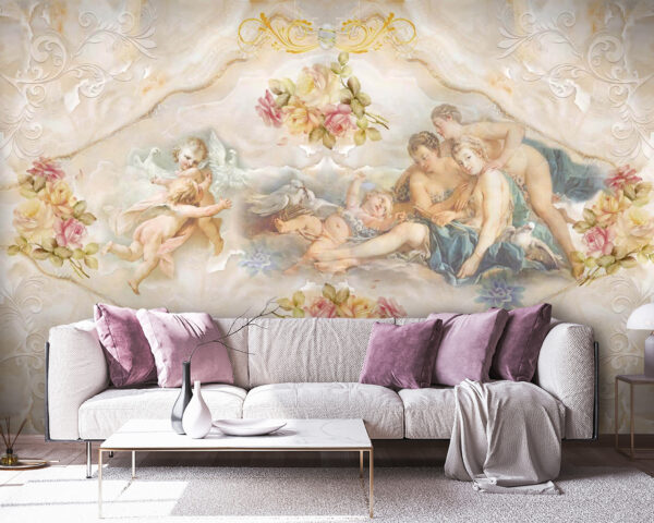 Pittura di angeli e fiori Pittura di angeli e fiori