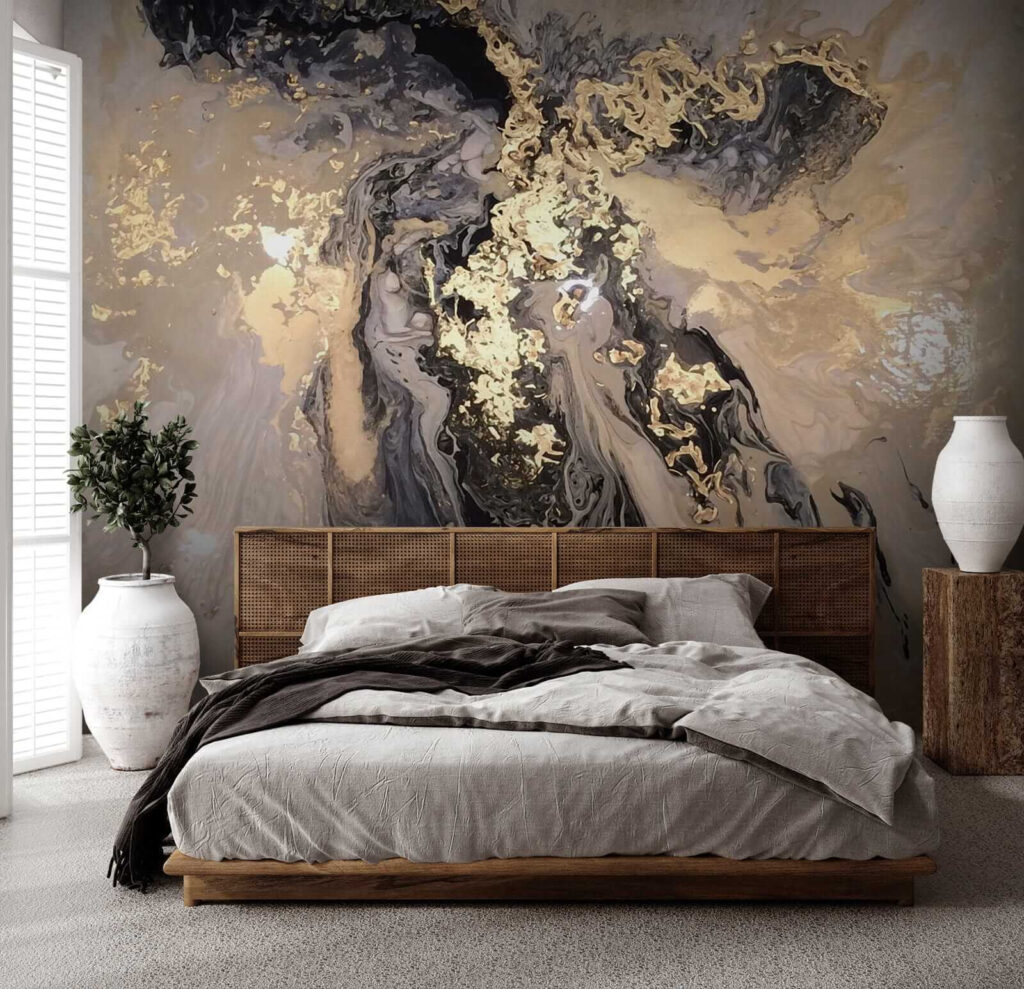 Ethereal swirls in metallic hues