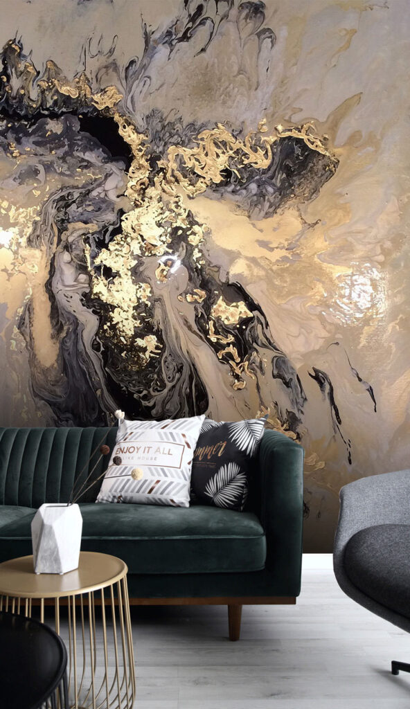 Ethereal swirls in metallic hues