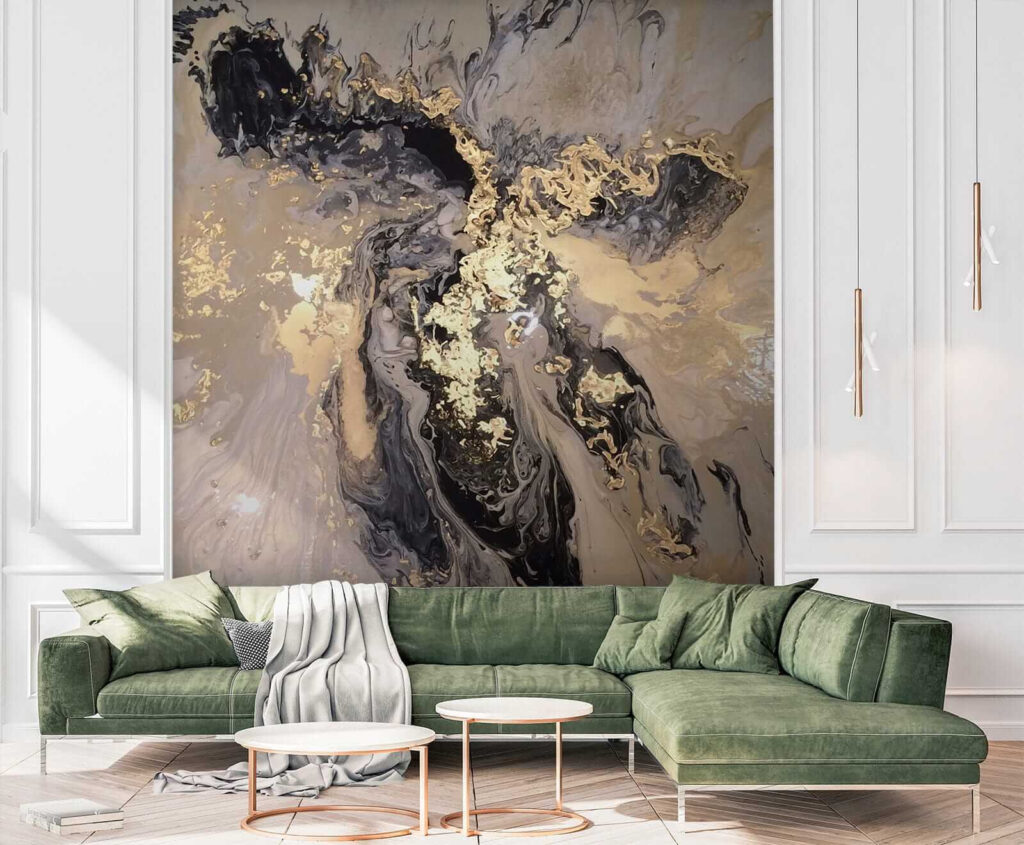 Ethereal swirls in metallic hues