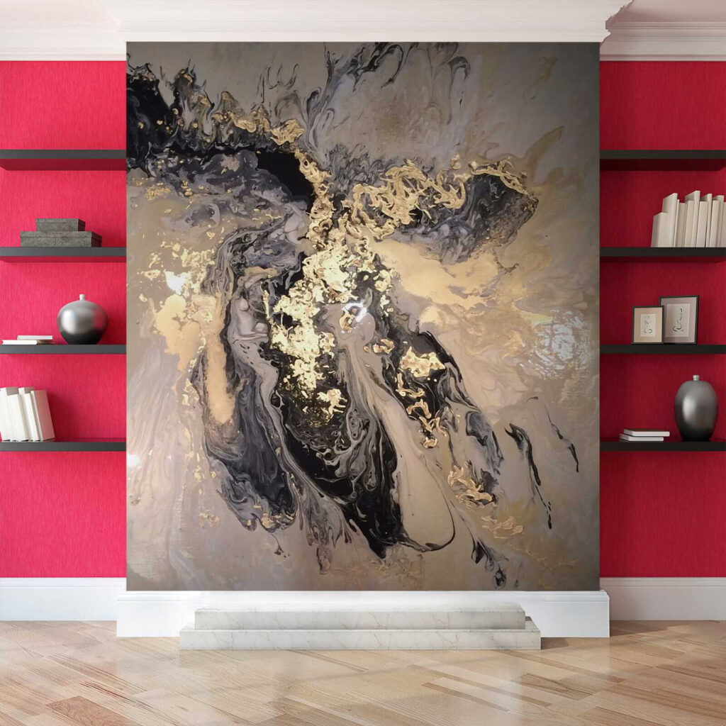 Ethereal swirls in metallic hues