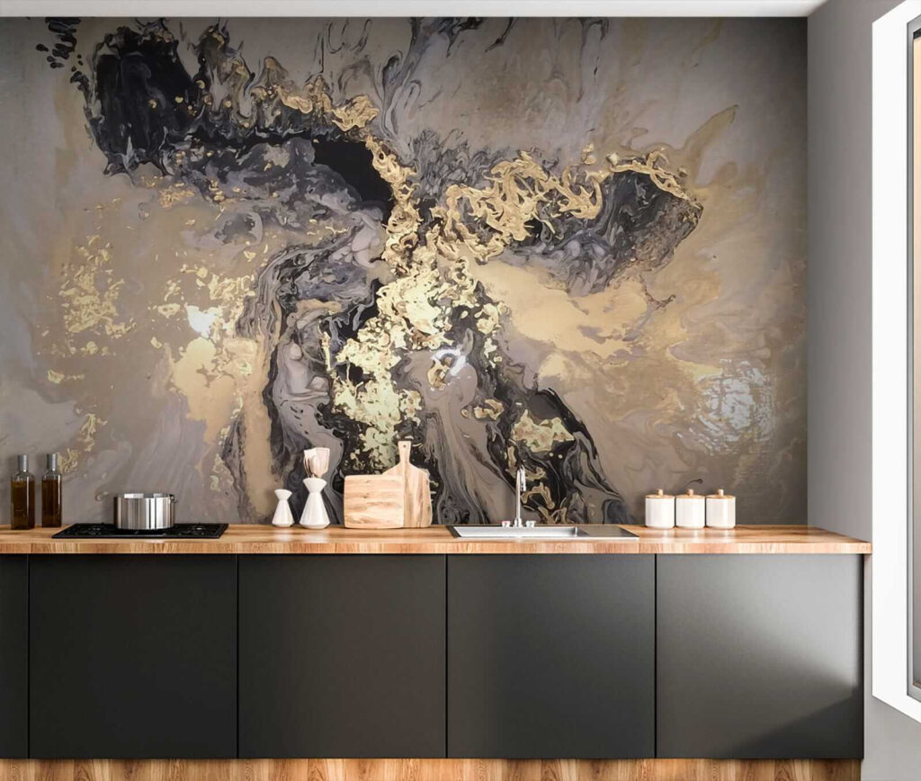 Ethereal swirls in metallic hues