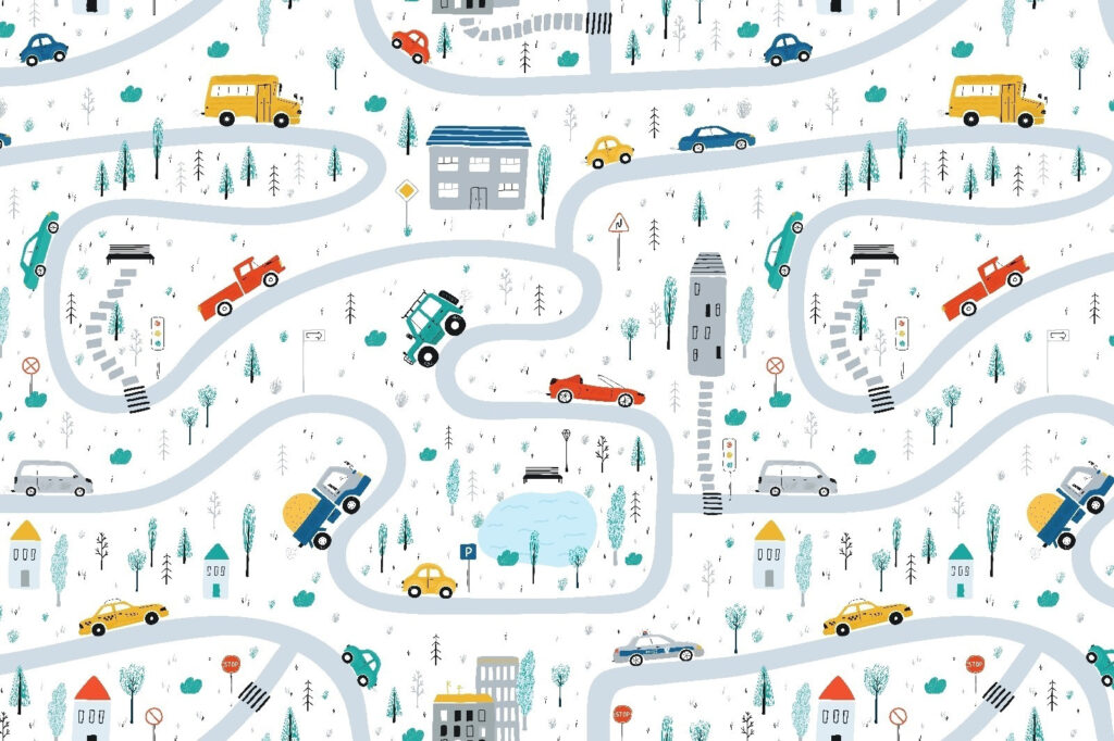 Mappa delle auto e degli edifici Mappa delle auto e degli edifici