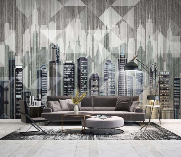 Lo skyline della città con molti edifici Lo skyline della città con molti edifici