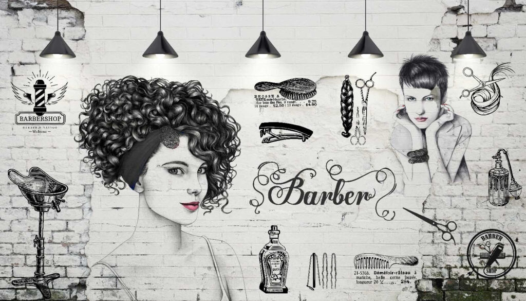 Muro con disegno di una donna e di un uomo Muro con disegno di una donna e di un uomo