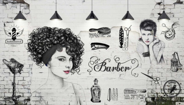 Muro con disegno di una donna e di un uomo Muro con disegno di una donna e di un uomo