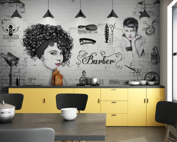 Muro con disegno di una donna e di un uomo Muro con disegno di una donna e di un uomo