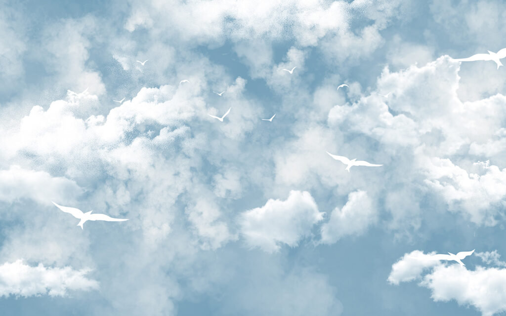 Gruppo di uccelli nel cielo Gruppo di uccelli nel cielo