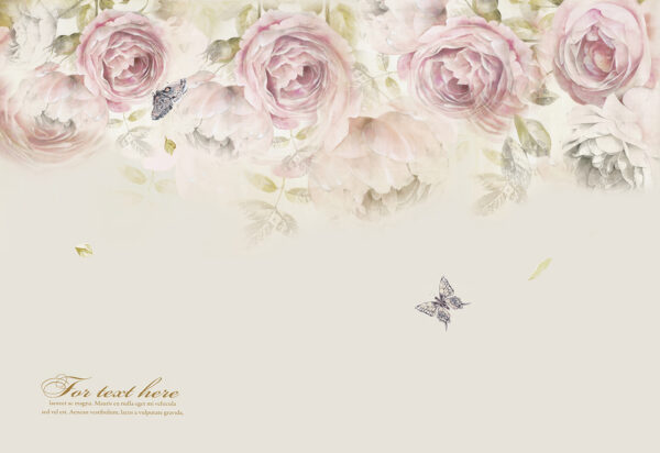 Rose rosa e farfalle Rose rosa e farfalle