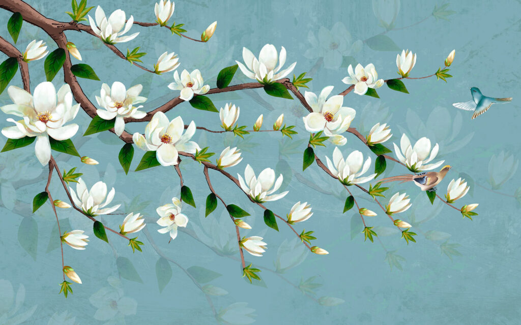 Fiori bianchi su un ramo Fiori bianchi su un ramo