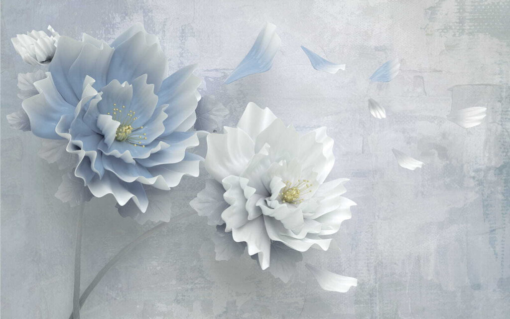 Fiori bianchi e blu Fiori bianchi e blu