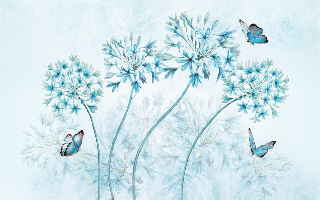Pittura di fiori e farfalle Pittura di fiori e farfalle