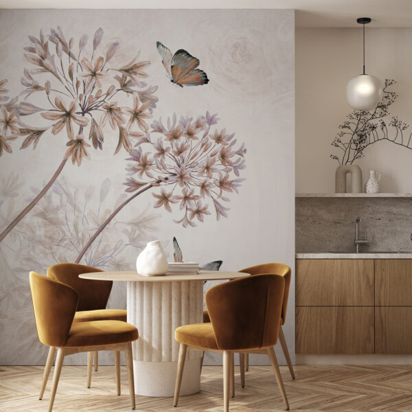 Un dipinto di fiori e farfalle Un dipinto di fiori e farfalle