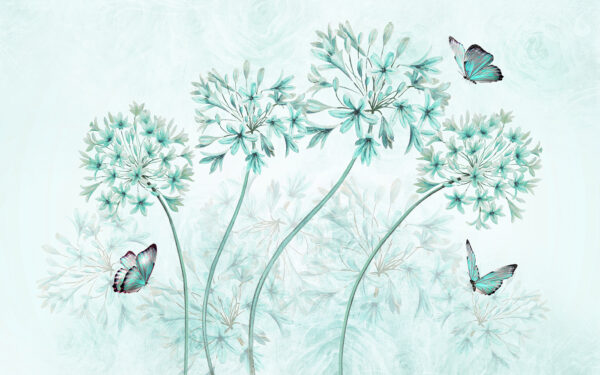 Un dipinto di fiori e farfalle Un dipinto di fiori e farfalle