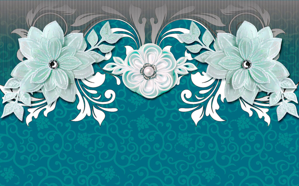 Design floreale blu e bianco Design floreale blu e bianco