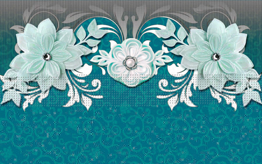 Design floreale blu e bianco