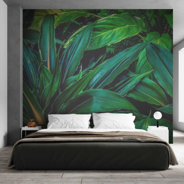 Foglie tropicali di un verde intenso. Foglie tropicali di un verde intenso.