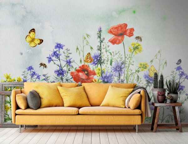 Pittura di fiori e farfalle Pittura di fiori e farfalle