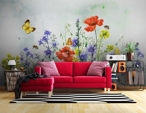 Pittura di fiori e farfalle Pittura di fiori e farfalle