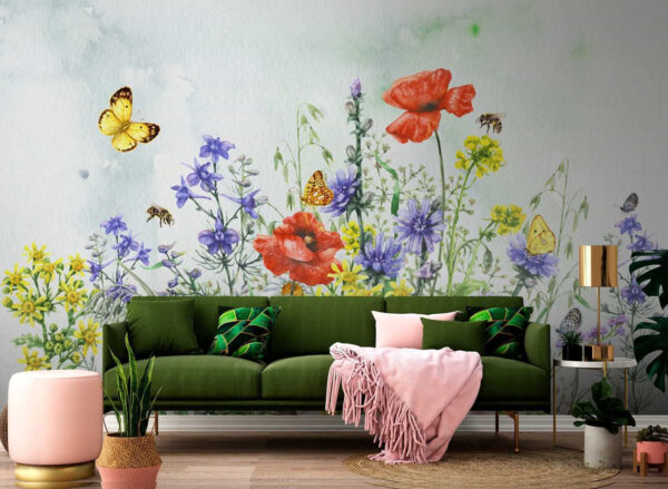Pittura di fiori e farfalle Pittura di fiori e farfalle