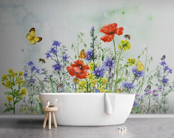 Pittura di fiori e farfalle Pittura di fiori e farfalle