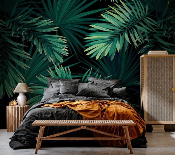Foglie tropicali su sfondo scuro. Foglie tropicali su sfondo scuro.