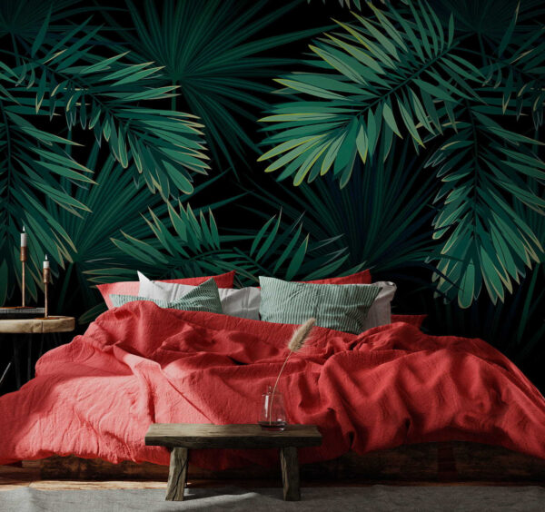 Foglie tropicali su sfondo scuro. Foglie tropicali su sfondo scuro.