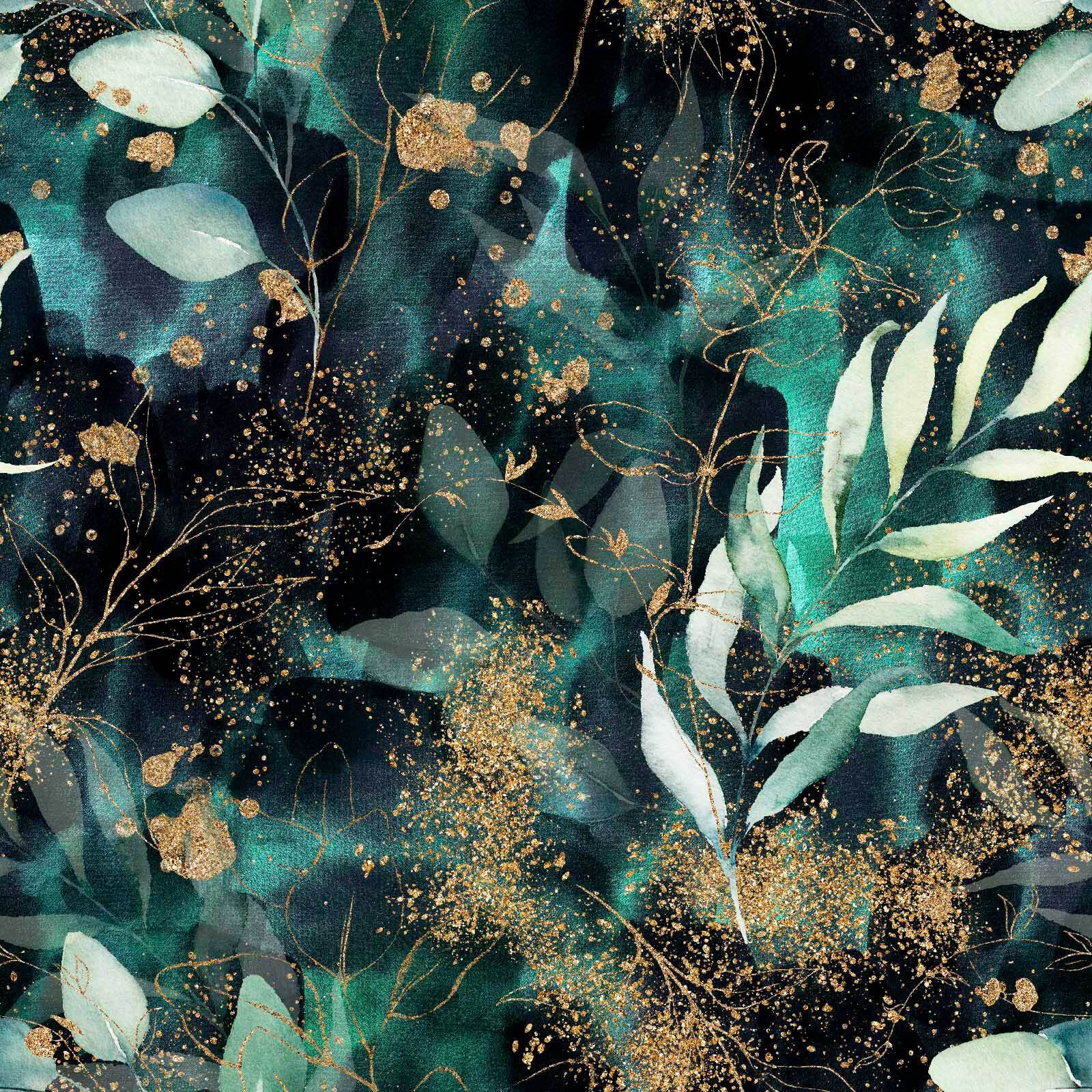 Elegant leaves in sparkling midnight hues Elegant leaves in sparkling midnight hues