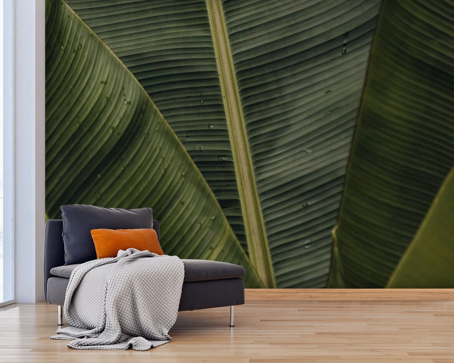 u45887pig25m - Foglie verdi e rigogliose con motivi strutturati - tegory