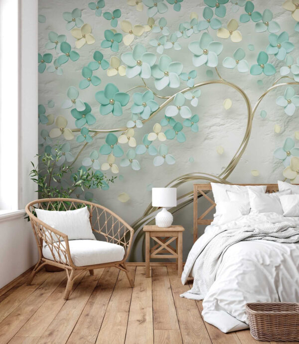 Albero con fiori e foglie Albero con fiori e foglie
