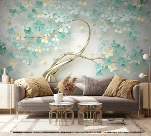 Albero con fiori e foglie Albero con fiori e foglie