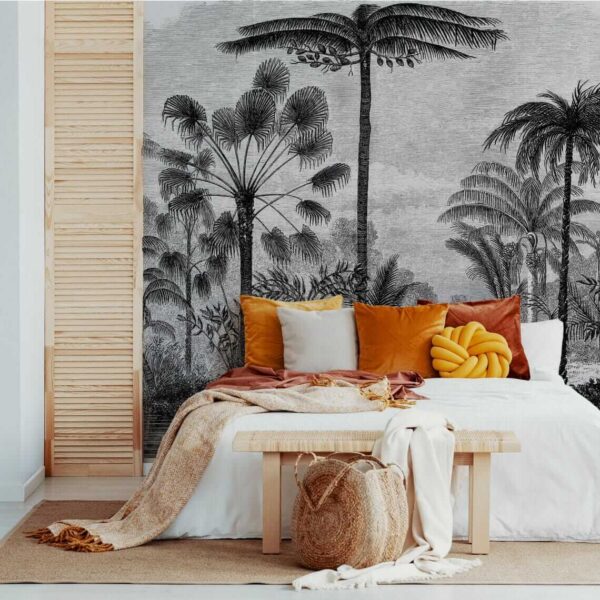 Disegno in bianco e nero di palme Disegno in bianco e nero di palme