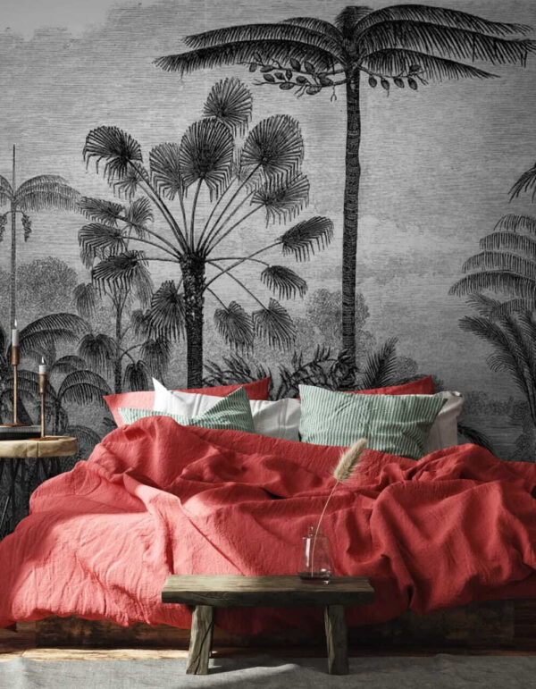 Disegno in bianco e nero di palme Disegno in bianco e nero di palme